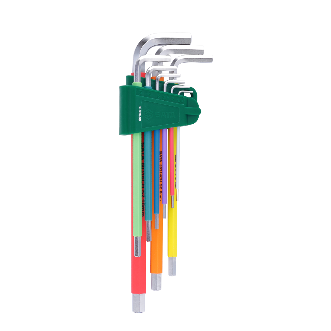 09103CH Color Series 9Pc.Extra Long Hex Key Set
