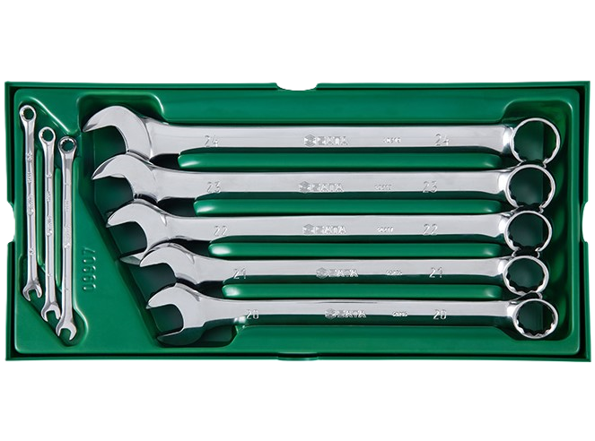 09907 8Pc. Full Polish Combination Wrench Tray Set