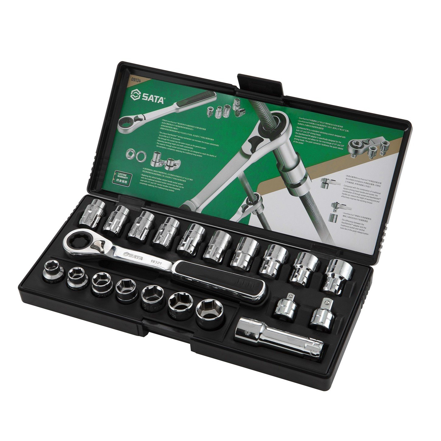ST09134SJ 21 Pc. 3/8” Drive 6 Point Metric/SAE Pass-Thru® Socket Set